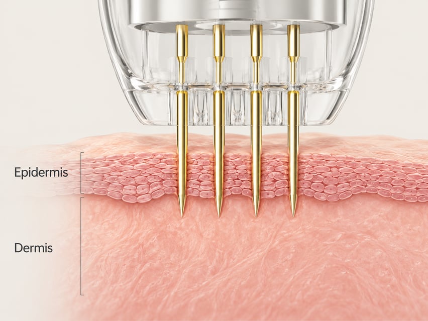 How Potenza works — dermal RF delivery zone diagram