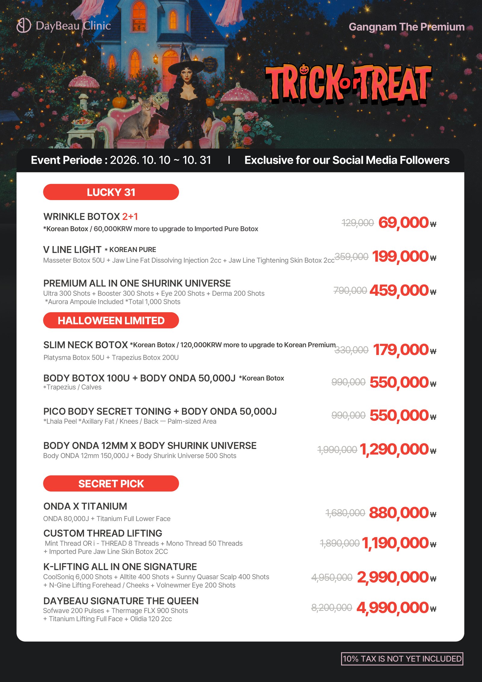 DayBeau Gangnam flash offer bulletin — October