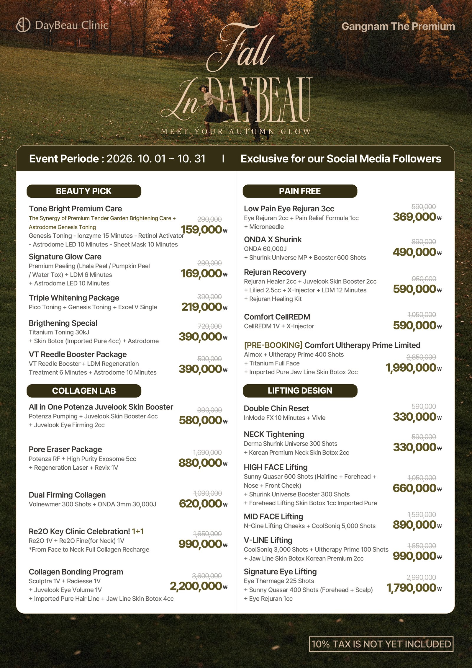 DayBeau Gangnam monthly event bulletin — October